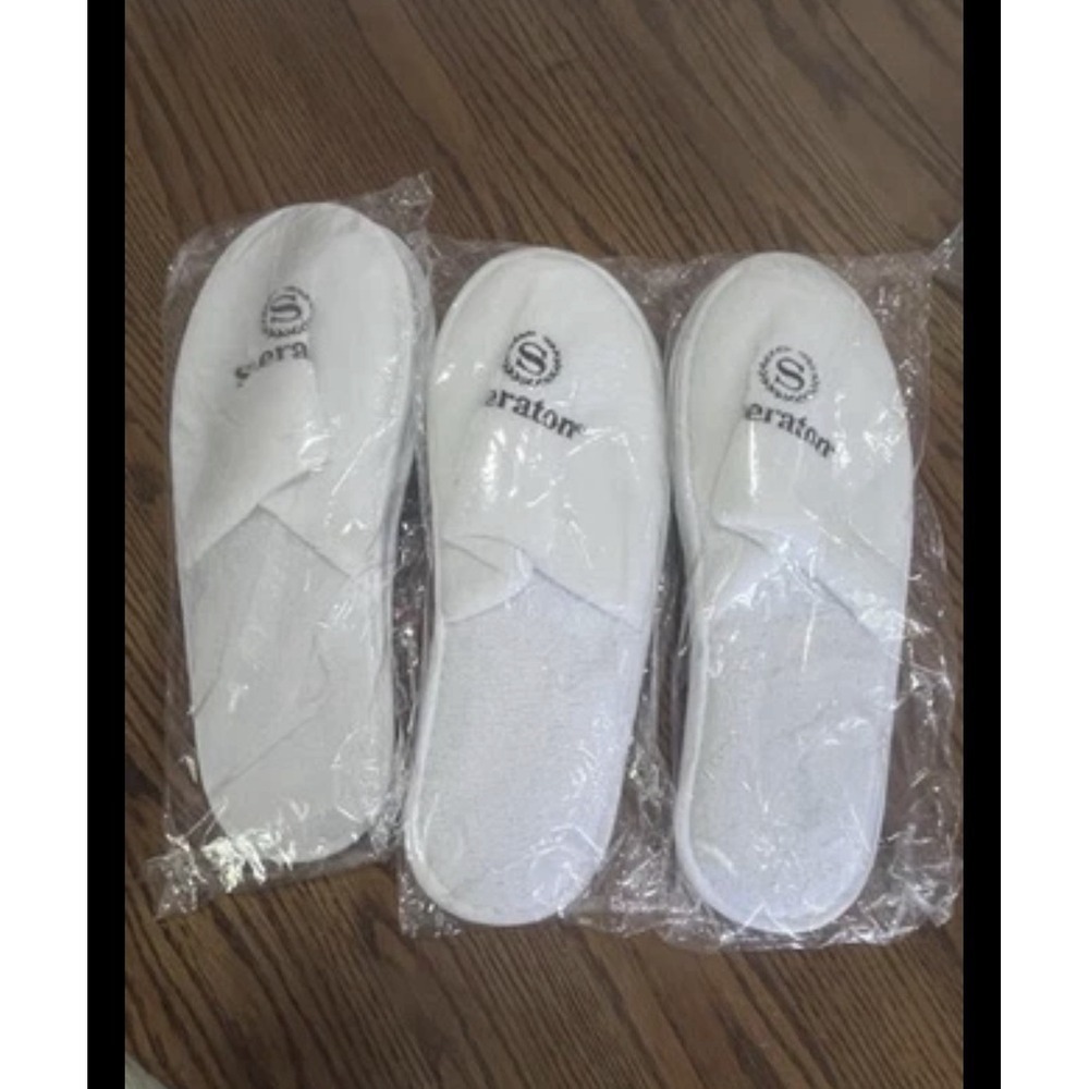 Three Pairs Sheraton Luxurious Hotel Travel Slipper Comfort Slip On Bath New